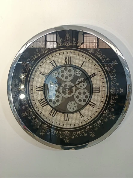 Vıtale 60 cm Çarklı Krom Kaplama Duvar Saati - 1