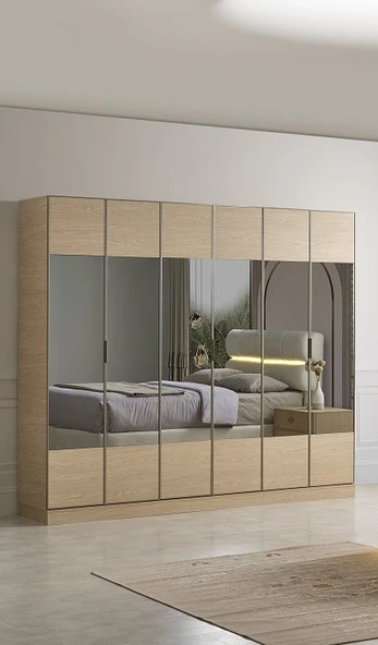 SOHO MDF 6 KAPAKLI DOLAP ürün görseli 1