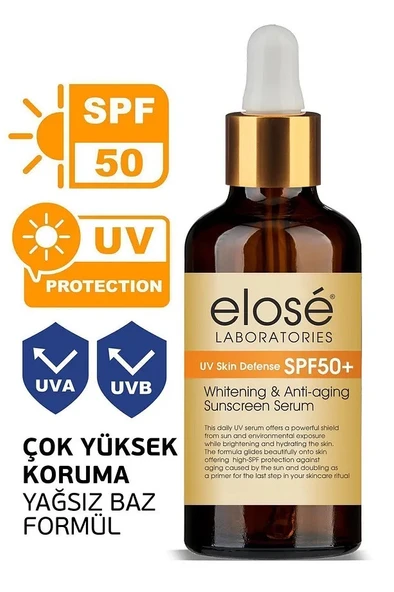 Elose Spf 50+ Leke ve Kırışıklık Karşıtı Güneş Koruma Cilt Bakım Serumu 50 ml. - 3