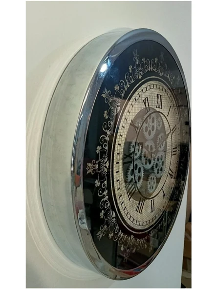 Vıtale 60 cm Çarklı Krom Kaplama Duvar Saati - 3