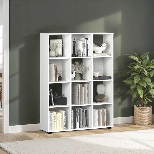 Cubic Kitaplık Beyaz 104x140,5x30 cm ürün görseli 1