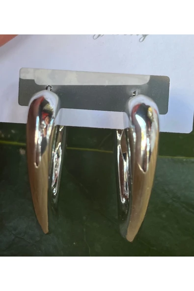 Monalisa Home Gümüş Renk Lüks Gösterişli Halka  Küpe ürün görseli 1