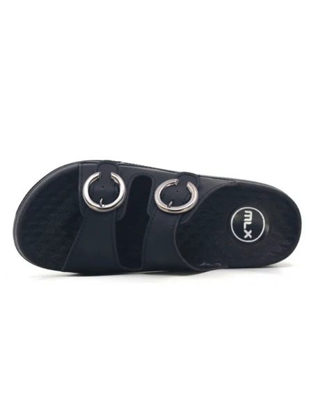 Mulex Kadın Suni Deri Ortopedik Rahat Taban Ayarlanabilen Tokalı Dikişli Şık Dışarı İçeriği Terliği - Resim 11