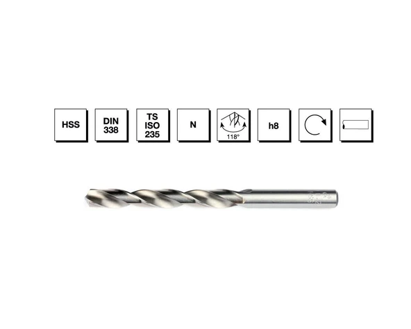 21 mm HSS DIN 338 Silindirik Saplı Kısa Matkap Ucu MTE. - TAŞLANMIŞ