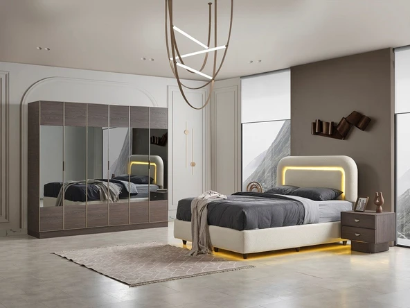 LOREN MDF YATAK ODASI TAKIMI ürün görseli 1