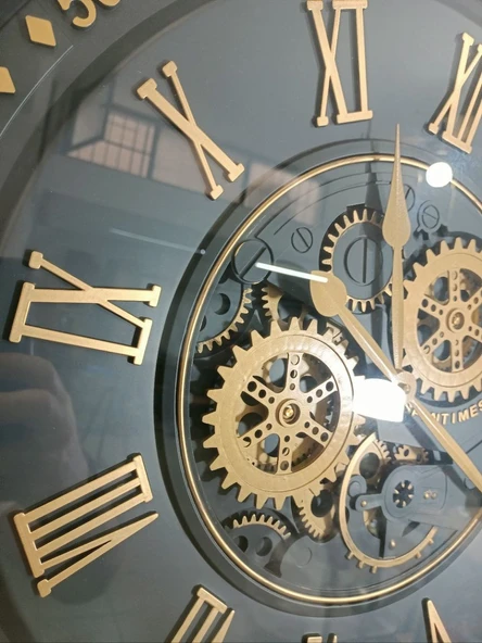 Biev Metal Çarklı Saat Siyah Gold 60 cm - 3