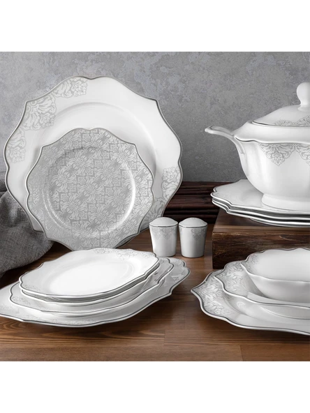 Aryıldız Porselen 60 Parça Silver Yemek Takımı - 1