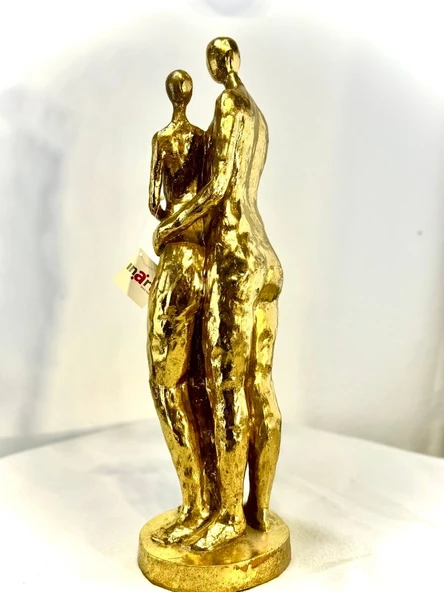 Biev Çiftli Dekoratif Gold Biblo 14*14*48 cm - 3