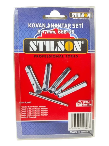 Nalburkent Stilson Kovan Anahtarı Seti 6 Parça 8-17mm İki Ağızlı El Tutamaklı - 3