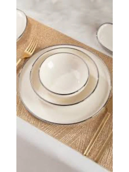 Bernardo Smooth Capel Platin 12 Kişilik 55 Parça Yemek Takımı - 1