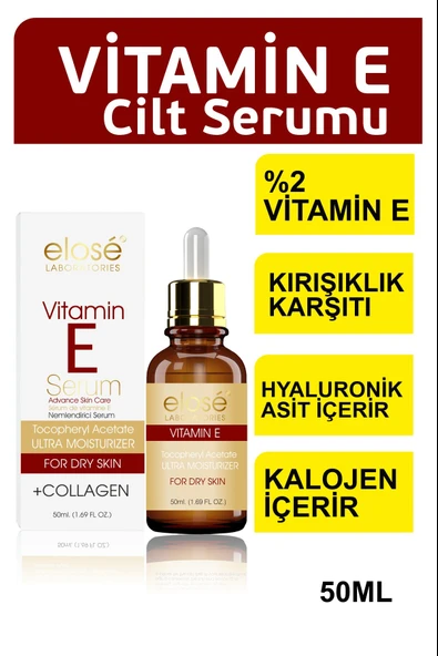 Elose Kolajen İçerikli Vitamin E Nemlendirici Cilt Bakım Serumu 50 ml.