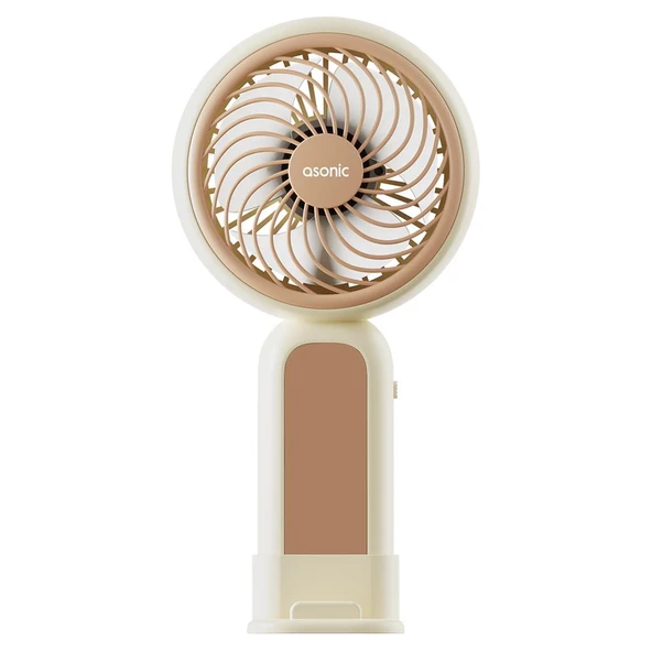Asonic AFN21 Krem 250mAh Dahili Pil Elde Taşınabilir Masaüstü Usb Fan Şarjlı Type-c Şarj ürün görseli