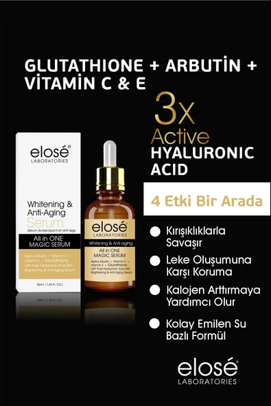 Elose Lazer Epilasyon ve Peeling Sonrası Kırışıklı Karşıtı Güneş Koruma Whitening And Anti Wrinkle Cilt Bakım Serumu 50 ml. - 2