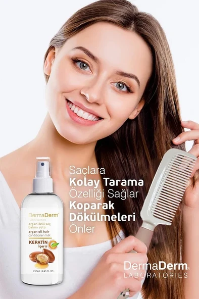 Dermaderm Keratin ve Kolajenli Argan Özlü Saç Bakım Sütü 250 ml. - 7