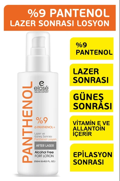 Elose Lazer Epilasyon ve Güneş Sonrası Aloe Vera ve Vitamin E Içerikli Pantenol Bakım Losyonu 250 ml.