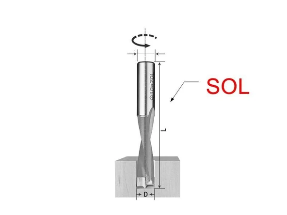 8 mm Sol Ahşap İşleme CNC Makine Delici Uç - 2