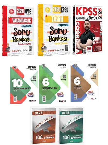 Anla Kazan 2026 KPSS İndeks Tarih Vatandaşlık Soru + Yargı Coğrafya Soru + Marka Deneme 8 li Set - Resim 3