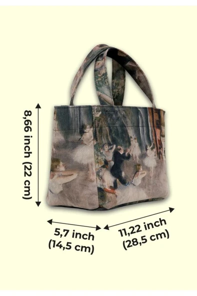 Kadın Vegan Çok Renkli Medium El Çantası - Ballerinas Tasarım - 7