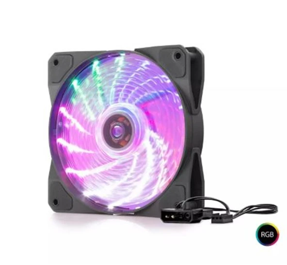 Hadron Hdx1519 Kasa Fanı Performans 4Pin 12Cm Rgb Siyah - 1