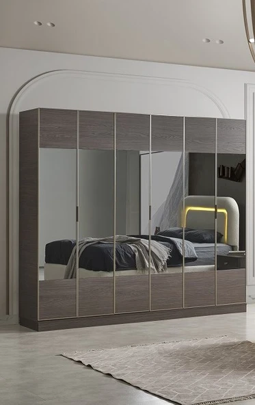 LOREN MDF 6 KAPAKLI DOLAP ürün görseli 1