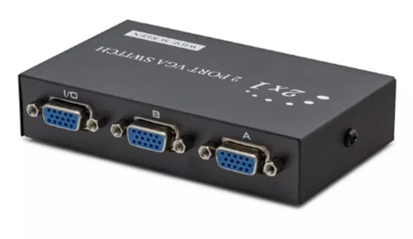Hadron Hdx1280 2 Port Vga Switch 54Mhz 2Giriş 1Çıkış Butonlu Geçiş - 1
