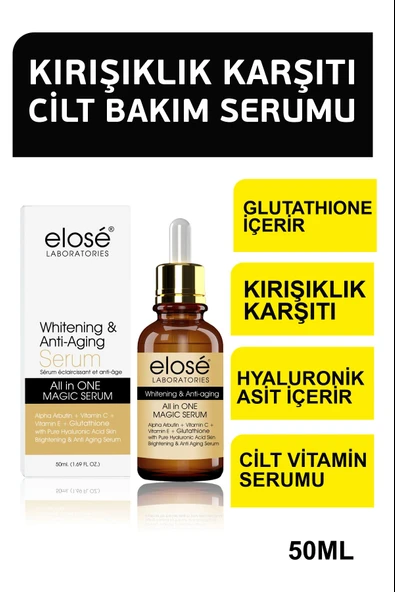 Elose Lazer Epilasyon ve Peeling Sonrası Kırışıklı Karşıtı Güneş Koruma Whitening And Anti Wrinkle Cilt Bakım Serumu 50 ml.
