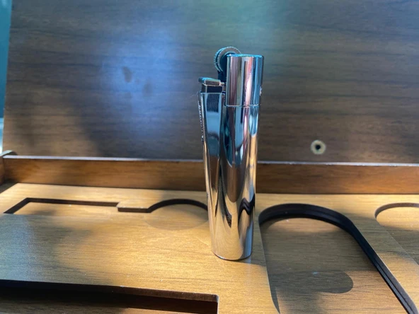 Clipper Ahşap Kutulu Çakmak Seti - Resim 5