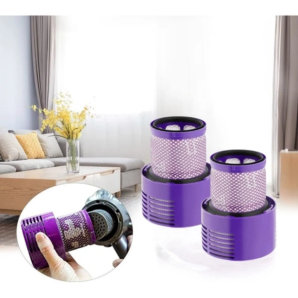 Dyson V10 Absolute ile Uyumlu Süpürge Hepa Filtresi 2'li - Resim 2