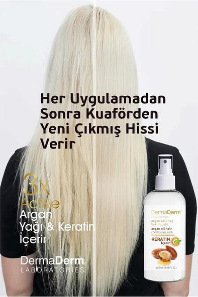 Dermaderm Keratin ve Kolajenli Argan Özlü Saç Bakım Sütü 250 ml. - 8