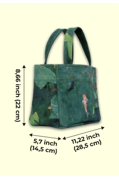 Kadın Vegan Çok Renkli Medium El Çantası - Koi Tasarım - 7