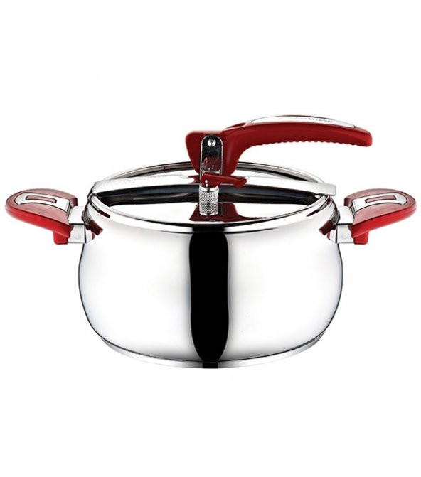 Kahramanlar Güveç Düdüklü Tencere 5 L Kırmızı Kulp