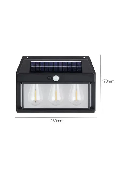MRS SOLAR HB-500 4'lü Paket Dekoratif Güneş Enerjili 3 Adet LED Ampül Hareket Sensörlü Su Geçirmez 3 Mod Solar - 2