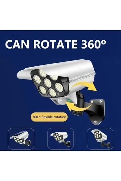 MRS SOLAR HB-200 4LÜ Paket Solar Enerjili Hareket Sensörlü Kamera Görünümlü 77 LED Mekan AYDINLATMA(2400MAH.) - 5
