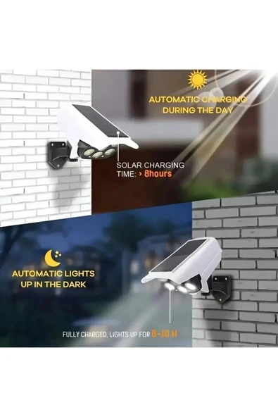 MRS SOLAR HB-200 4LÜ Paket Solar Enerjili Hareket Sensörlü Kamera Görünümlü 77 LED Mekan AYDINLATMA(2400MAH.) - 7