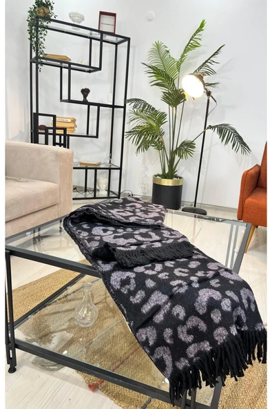 Marilyn Devin Dekor Tek Kişilik Pamuklu Stotch Battaniye-Leopar - 7
