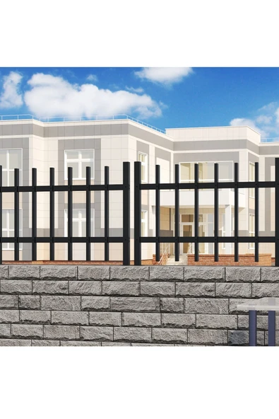 TOLIAHOME Dekoratif Bahçe Çiti 1 Metre Duvar Çiti Metal Siyah Peyzaj Koruma - 2