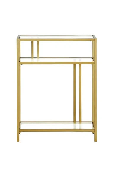 TOLIAHOME Gold Renk Temper Camlı Dresuar Konsol Komodin - 6