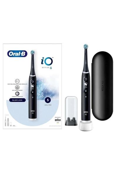 Oral-B iO6 Siyah Şarjlı Diş Fırçası – Yapay Zeka Destekli, Akıllı Temizlik, 5 Mod, Etkileşimli Ekran - Resim 2