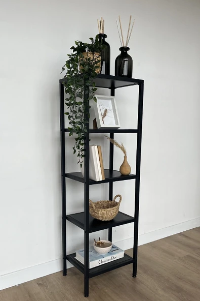 TOLIAHOME 5 Raflı Kitaplık Çok Amaçlı Aksesuar Rafı Metal Banyo Mutfak Rafı