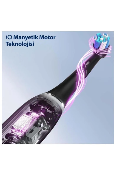 Oral-B iO6 Siyah Şarjlı Diş Fırçası – Yapay Zeka Destekli, Akıllı Temizlik, 5 Mod, Etkileşimli Ekran - Resim 4