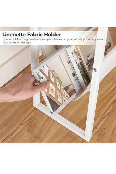 TOLIAHOME Beyaz Renk Temperli Cam Gazetelik Dergilik Yan Sehpa Koltuk Sehpası Servis Sehpası - 7