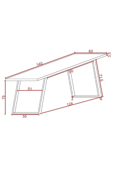 TOLIAHOME Metal Ayaklı Ceviz Renk Çalışma-ders-bilgisayar-ofis Masası Çok Amaçlı Masa - 5