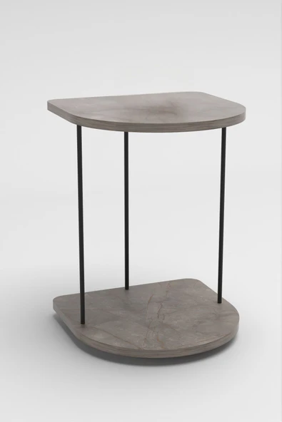 Devin Dekor Mobilya Yan Sehpa Tekerlekli Servis Sehpası Hnd Oval Gordion - 2