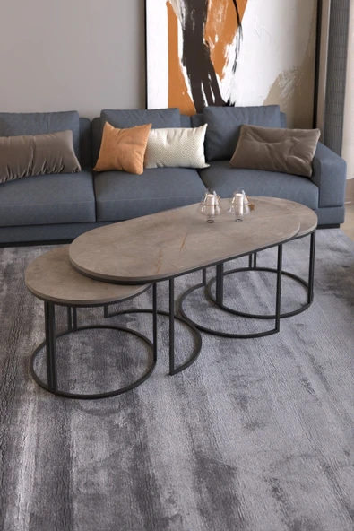 Devin Dekor Mobilya ORTA SEHPA ZİGON SEHPA YAN SEHPA 3 LÜ SET DOLUNAY GORDİON