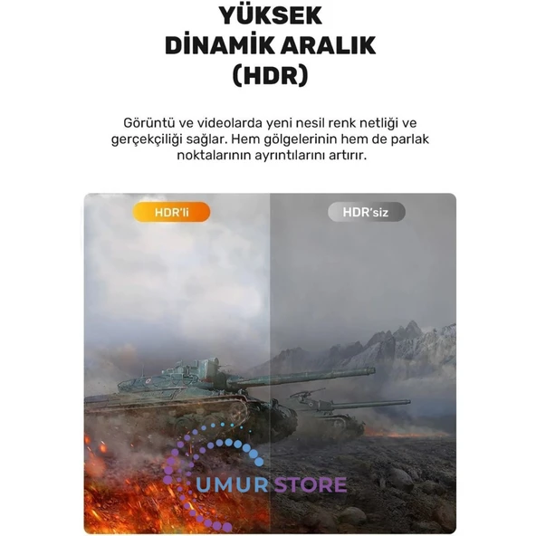 HDMI 2.1 Kablo 8K Ultra Hdtv 2 Metre, 8k 60Hz, 4K 120Hz, 7680P Hdr 2.1V 48GBS Görüntü Kablosu - Resim 4