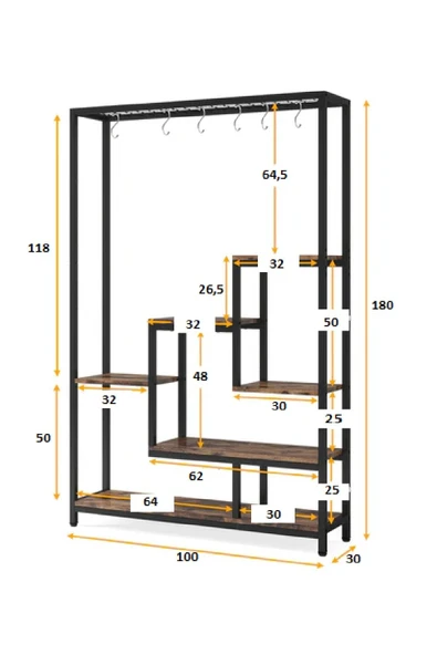 TOLIAHOME 6 Katlı Metal Iskeletli Saksılık Çiçeklik Saksı Standı Saksılık - 3