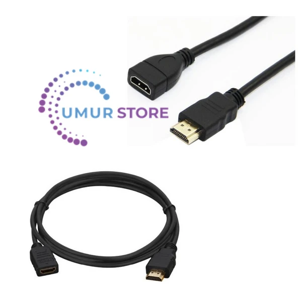 Erkek Dişi 30 cm Uzatma HDMI Kablo Bir Erkek Dişi Uçlu HDMI Kablo ürün görseli 1