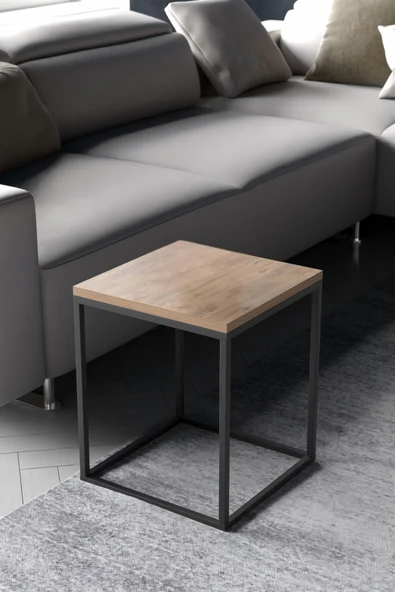 Devin Dekor Mobilya Orta Sehpa Ve Zigon Sehpa 5'li Lüx Set Ceviz-siyah - 3