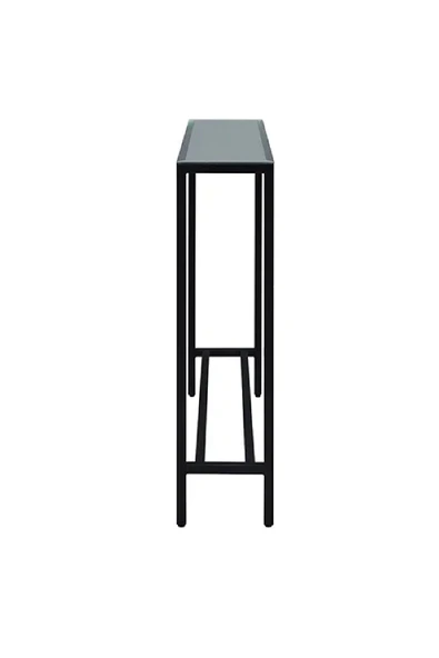 TOLIAHOME Modern Siyah Renk Metal İskeletli Temper Camlı Raflı Dresuar Konsol - 4