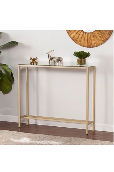 TOLIAHOME Modern Gold Renk Metal İskeletli Temper Camlı Raflı Dresuar Konsol